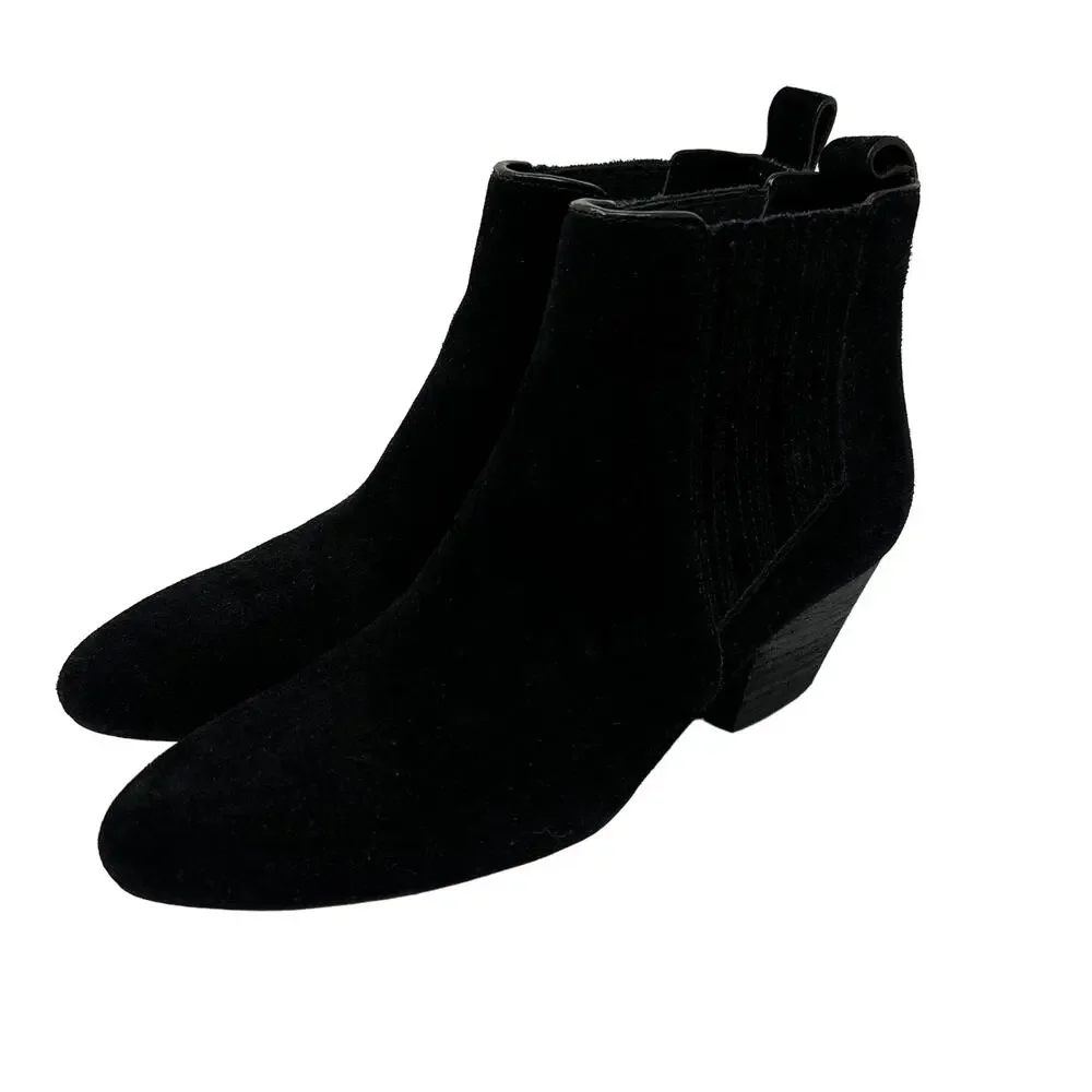 Splendid Women's Size 7.5 Suede Chelsea Ankle Booties Boots Almond Toe